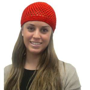  Red Womens Woven Beanie Kufi Hat