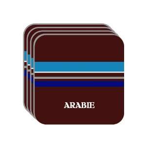 Personal Name Gift   ARABIE Set of 4 Mini Mousepad Coasters (blue 