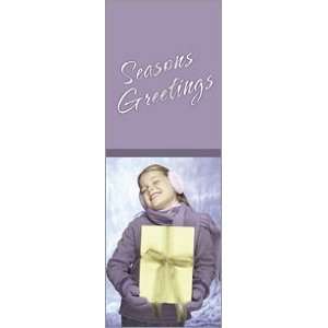  30 x 60 in. Holiday Banner Seasons Greetings Girl with 