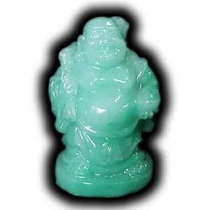 Miniature Jade Pocket Safe Travels Buddha with Money Ingot 2 Inches