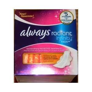  Always Radiant Infinity Pads, Overnight with Wings, 12 Ct 