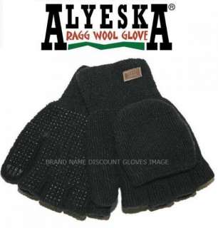 ALYESKA Womens Wool THERMAL Fingerless Hooded Gloves  