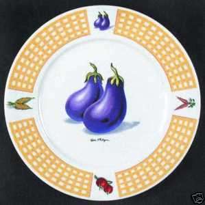 Tabletops Unlimited Fresh Vegetables Eggplant Plate  