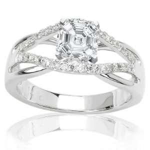  1.24 Carat Bezel And Pave Set Diamond Engagement Ring 
