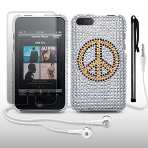  IPOD TOUCH 3RD GEN PEACE SIGN DISCO BLING CASE / COVER 