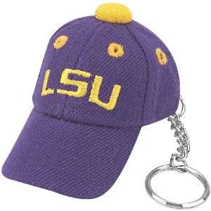 LSU Tigers Purple Baseball Cap Key Chain  Sports 