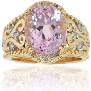   Gold Kunzite & Diamond Ring   SIZE 5 Michael Valitutti Jewelry