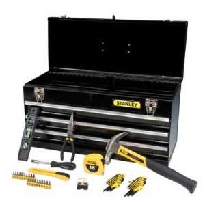  Stanley 44 Piece Tool Set & Metal Tool Box (94 843SBK 