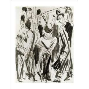  Street Scene with Small Fiddler by Ernst Kirchner. Size 15 