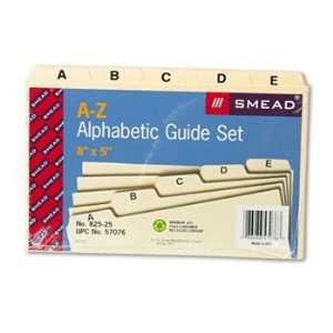  Smead® Manila Card Guides GUIDE,INDEX,A Z,5X8 90200 (Pack 