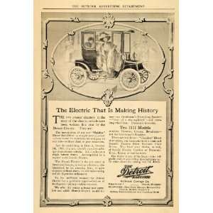  1910 Ad Chainless Shaft Drive Detroit Electric Cars 
