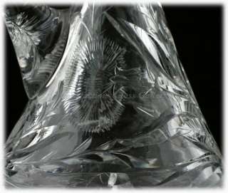 ABP Hawkes Gravic Signed Crysanthemum Cut Glass Cruet American 