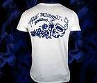 True Religion jeans Mens VINTAGE SKULL tri blend cotton t shirt White 