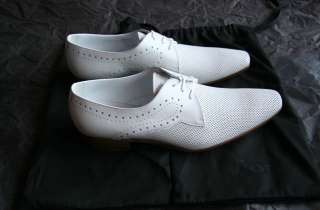 RARE White Leather Dior Homme White Leather Derby Dress Shoes 42 43 9 