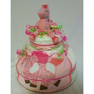  Baby Girl Shower/Baby Gift Pink Horse Diaper Cake Baby