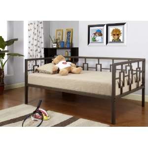  Brown Metal Twin Size Miami Day Bed (Daybed) Frame With Metal 