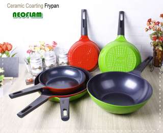 Neoflam Amie Nonstick 5pc Fry Pan Set with a Lid / Ceramic coating 