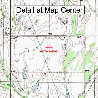  USGS Topographic Quadrangle Map   Nellie, Oklahoma (Folded 