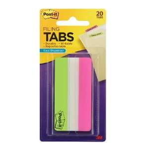  Post it Tabs, Solid, Lime, Pink, 3 Inches, 10 Tabs Per 