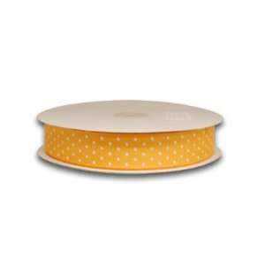  Grosgrain Ribbon Swiss Dot 5/8 inch 50 Yards, Light Gold 