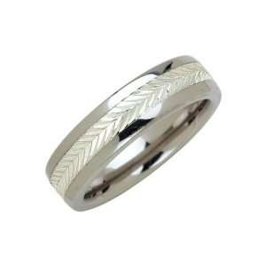    6.3mm Dura Tungsten Band with Swiss Cut Silver Inlay Jewelry