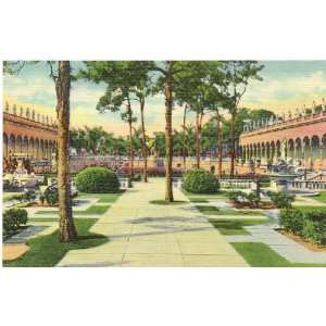   Postcard   Formal Garden   Ringling Art Museum   Sarasota Florida