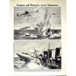  World War 1917 18 Cargo Boat British Submarine Seaplane 