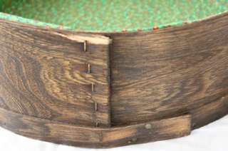   Round Box Bent Wood Handpainted Bavarian Folk Art w/ Lid Sewing Kit