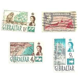  Collection of Cancelled 1900s Gibraltars Postage Stamps 