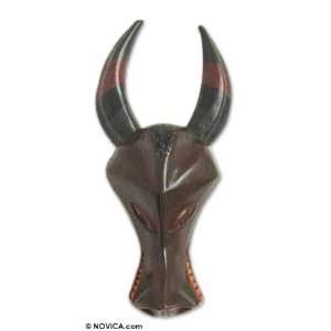  Ashanti wood mask, Strength of a Buffalo
