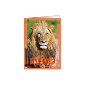  Happy birthday boss card featuring a lion Card Health 