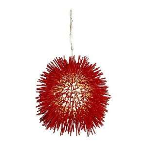  Varaluz 169M01RE Urchin 1 Light Mini Pendant in Red 