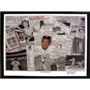  Joe DiMaggio Newspaper Litho Yankee Clipper Autographed 