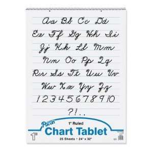  Pacon Corporation Chart Tablet,Cursive Cover,1 Ruled,24 