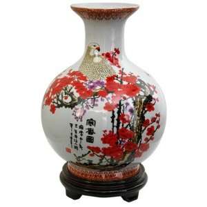  Oriental Furniture 14 Vase with Cherry Blossom Design in 