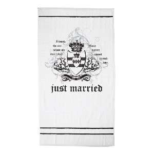  Just Married Beach Towel, Black