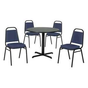   Set, Graphite Nebula Laminate Table/Blue Vinyl Chair
