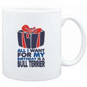  Mug White  I WANT FOR MY BIRTHDAY IS A Bull Terrier 