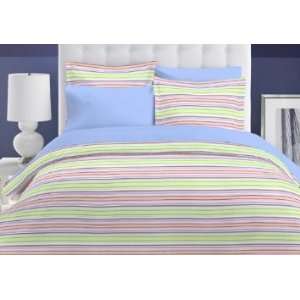 Tommy Hilfiger Essex Rainbow Stripe Full/Queen Comforter 
