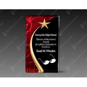  Red Carved Star Acrylic Award 