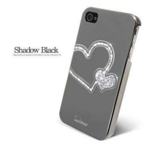 Bling Heart Chrome Mirror Diamond Crystal Hard Case Cover Apple iphone 