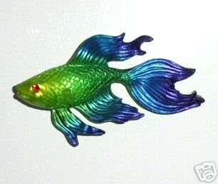   Crystal Eye 3D Beta Fish Blue Green Purple Fridge Magnet New USA Made