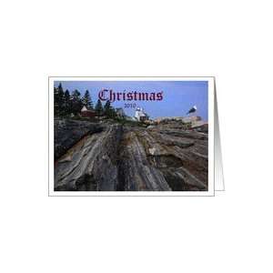  Christmas, 2010, Pemaquid Point Lighthouse in Snow Card 