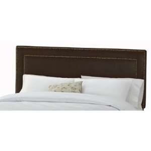 com Nail Button Border Headboard in Premier Chocolate Upholstery Size 