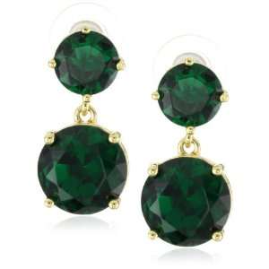  Kate Spade New York Crystal Cort Green Drop Earrings 