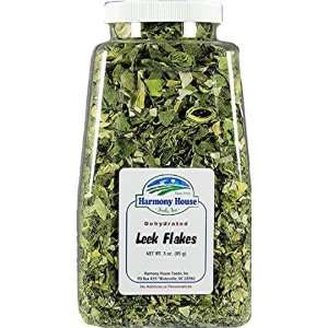  Dried Leeks, Green & White, rings (3 oz, Quart Size Jar) for Cooking 