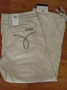 NWT Womens Calvin Klein Cropped Drawstring Cargo Pants  