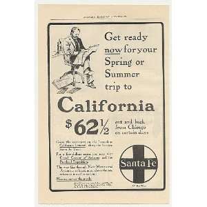  1905 Santa Fe Railroad Spring Trip to California Print Ad 