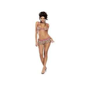 Bundle Underwire Bra and Skirt Leopard 4X and 2 pack of Pink Silicone 