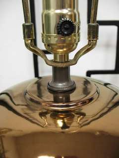 Vintage Mid Century Modern Copper Metallic Glaze Haeger Pottery Lamp 